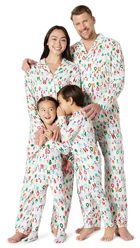 Amazon Essentials Conjuntos de Pijama Familiares para Navidad a Juego Hombre, Luces Festivas, M