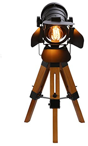 LED Vintage Stehleuchte Tripod Stehlampe Studiolampe im Industrie Cinema Stil,für Schlafzimmer, Wohnzimmer, Esszimmer, Flure, Büros, Cafés und viele andere Orte,Deckenfluter im Einstellbares Design