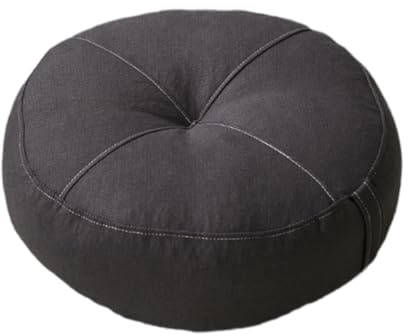 perfk Rundes Bodenkissen, Sitzkissen, Premium, dick, Meditations-Bodenkissen, für Couchstuhl zu Hause, Bett, Auto, Wohnzimmer, Schlafzimmer, Dunkelgrau