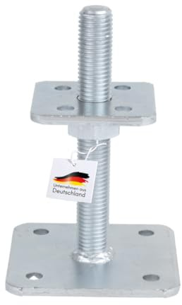 Höhenverstellbarer Pfostenanker 70x70 mm verzinkt | Höhenverstellbarer Pfostenträger für Kanthölzer
