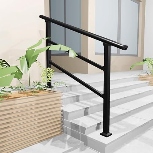 Verstellbare Außentreppe aus verzinktem Stahl, Geländer für 2–4 Stufen, Handläufe für die Veranda, einfache Installation, inklusive sicherer und stilvoller Sicherheitslösung