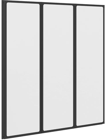 vidaXL Mampara de Ducha Negro 132 x 2 x 140 cm Aluminio y PP, Baño, Panel Rectangular, Moderno, Divisor de duchas, Estructura compacta, Flexible y Ahorra Espacio