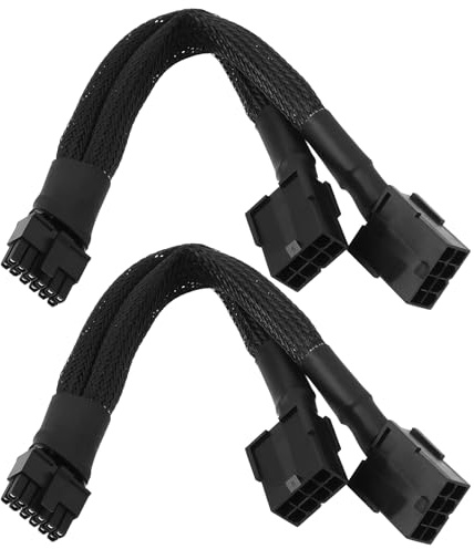 EMSea Lot de 2 Câbles Adaptateurs pour Carte Graphique Hôte D'ordinateur 12 Broches vers Double 8 Broches Compatible avec Nvidia RTX 3080 3090