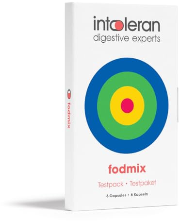 Intoleran Fodmix Digestive Enzymes - Testpack 6 Capsules | Highly Dosed Supplement for FODMAP Intolerance | Helps Digest Lactose and Complex Carbohydrates | Pure & Vegan | Low FODMAP