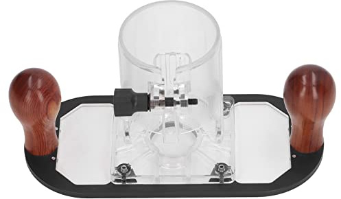 Piastra per Legno Banco Fresatrice, Base Trasparente in Plastica per Fresa CMT8E 65mm - Resistente in Alluminio, Regolabile con Blocco Antiscivolo, Accessorio Essenziale per