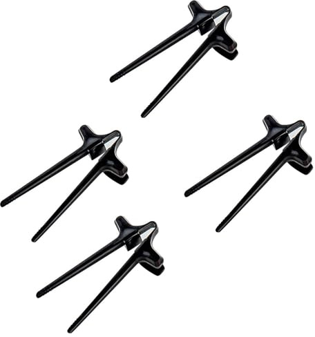 Ftqsyw 4 Pcs Finger Chopsticks, Snack Chopsticks Reusable Tweezer Tongs Food Clips, Plastic Finger for Gamers Keep Clean Game Accessories Home Gadgets (Black)