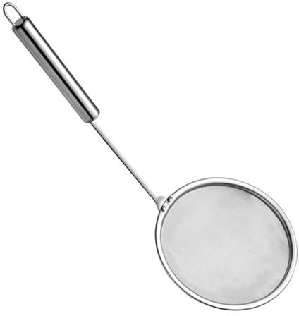 Smandy Cucchiaio per Schiumarola da, Mestolo con Colino a Maglia Fine in Acciaio Inossidabile, Filtro in Schiuma di Grasso Efficiente per la Cottura di Pentole Calde (taglia piccola)