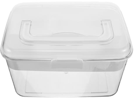 MAGICLULU Scatola per Medicinali Trasparente con Manico Robusto Organizer Portatile per Farmaci Domestici in Plastica Resistente Contenitore Facile da Trasportare per Viaggi e Emergenze