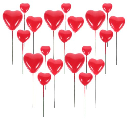 Hemobllo Adornos para Tartas de San Valentín en Forma de Corazón 20 Piezas Decoración de Pastel Delicada y Ligera para Fiestas Bodas y Cupcakes Decoración de Pasteles para Eventos