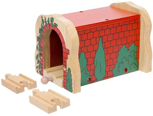 Mirthben träjärnväg tillbehör för barn från 3 år, Red Brick tunnel