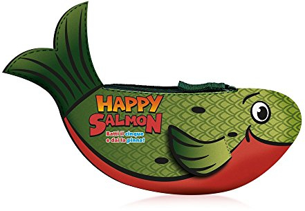 Asmodee: Happy Salmon, Brettspiel mit Etui, Partyspiel, ab 6 Jahren, 3-8 Spieler, italienische Ausgabe