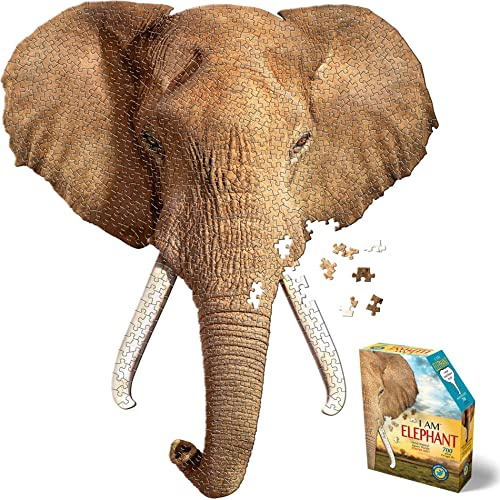 Madd Capp Puzzles - I AM Elephant - 700 pieces - Animal Shaped Jigsaw Puzzle