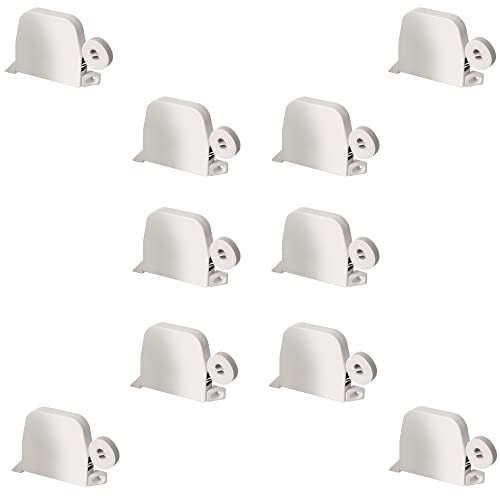 Rollwin 10x Rolladen Gurtwickler Aufputz - aus Deutschland - 185mm Lochabstand Weiß - Maxi Rollladen Aufwickler mit 5m Gurt 23mm Grau genoppt Maxi Wickler aufklappbar inklusive Rolladengurt