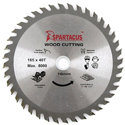 Spartacus Wood Cutting Circular Saw Blade 165mm x 16mm Bore 40 Teeth