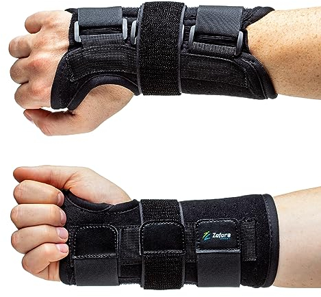 Carpal Tunnel Wrist Support Brace with Metal Splint Stabilizer by Zofore - Helps Relieve Tendinitis Arthritis Carpal Tunnel Pain - Reduces Recovery Time for Men Women - Right (S/M)