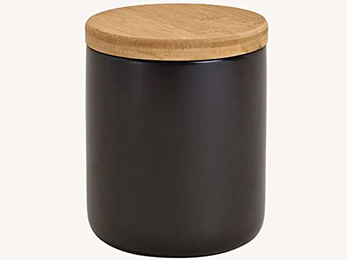 meindekoartikel Vorratsdose - Dose aus Keramik zur Aufbewahrung Zucker Mehl Müsli (schwarz) B10 x H12 x T10cm Aufbewahrungsdose mit Deckel luftdicht Küchendeko Vorratsbehälter modern Geschenkidee