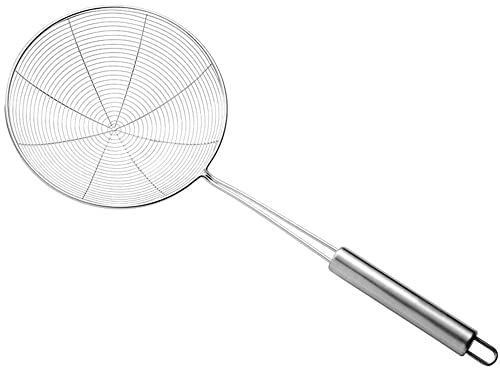 NOBILE LOVELYCARE Schiumarola in acciaio inox diametro 16cm altezza 38cm mestolo per cucinare fritti scolare cibi