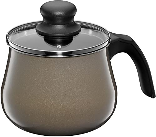 WMF Fusiontec Mineral Milchtopf mit Deckel 12 cm, Kochtopf Induktion, High-Tech Keramik, backofenfest, kratzfest, braun