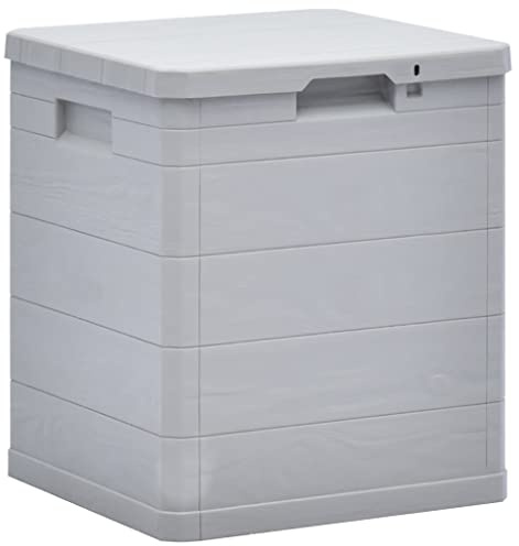 KOIECETA Garten Aufbewahrungsbox 90 L Hellgrau Kissenbox Gartenbox Auflagenbox