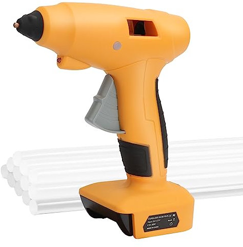 P0WER ELEKTR0 Cordless Hot Glue Gun for DeWalt 18V xr Battery，Handheld Electric Power Glue Gun Full Size for Arts & Crafts & DIY & Decorations with 25 PCS Glue Sticks