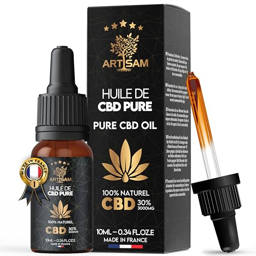 ARTISAM | Huile de CBD PURE H 30% Pressée à Froid | Huile de Graines de chanvre | Formule Premium Fabriquée en France | Sommeil Puissant | cdb Hemp Oil herbe puff hhc 10ml