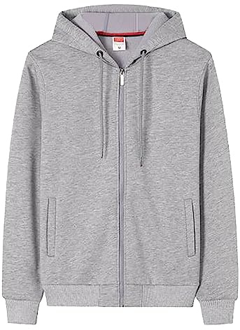 Herren Kapuzenjacke Hoodie Basic Reißverschluss Sweat Jacken Hoody Sweatshirt Kapuzenjacke Kapuzenpullover Sweatshirt Hoodie Pullover Geschenke Für Männer Jungen Herren Grey 4XL