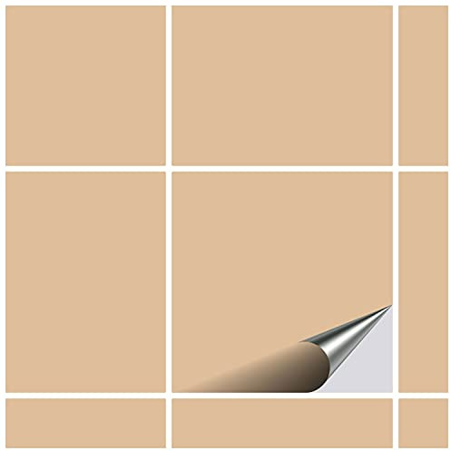 FoLIESEN - Fliesenaufkleber 9,5x9,5 cm | selbstklebende Fliesen-Folie für Bad & Küche | entfernbare Klebe-Folie für Wandfliesen Küchenrückwand & Bordüren | 20 Klebefliesen, .:Safrangelb matt