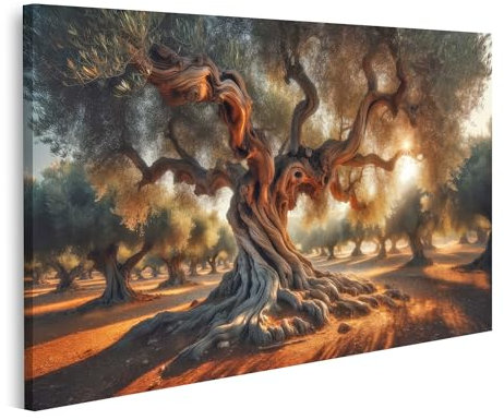 islandburner Prime Bild auf Leinwand Alter Olivenbaum sonnig knorrig Bilder Wandbilder Poster