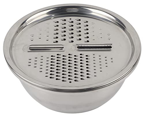 Lavabo Multifuncional de Acero Inoxidable,Juego de Rallador de Cocina 3 en 1,Juego de Cuencos para Lavar Arroz, Frutas y Verduras,Ralladores de Alimentos con Recipiente para Cocina