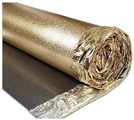 Acoustic Sonic Gold Underlay 5mm Thick - Choose Any Size - for All Wood, Laminate Flooring - Damp Proof Mebrane - Great Sound & Heat Insulation (5mm Thick, 15m2-1 Roll)