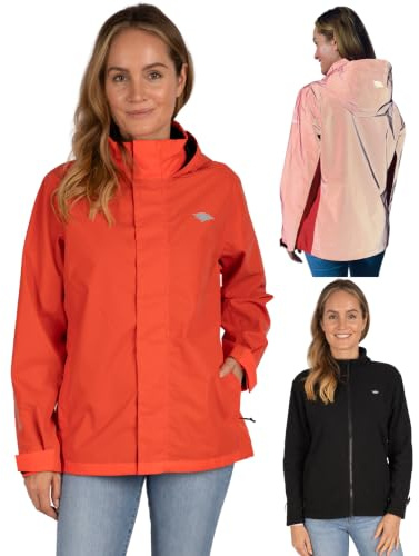 Valkental - Reflektierende & Wasserdichte 3in1 Jacke Damen [Fleece Zipp-In & Verstaubare Kapuze] Geeignet als Winterjacke, Regenjacke & Fahrradjacke - 10.000mm Wassersäule - Doppel Reißverschluss