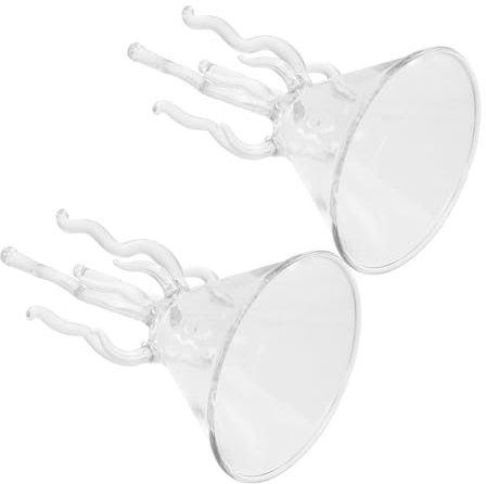 KICHOUSE Octopus Wine Glasses Stem 2pcs Glass Cocktail Cups Jellyfish Drinkware for Parties and Spirits Serving
