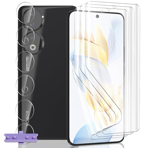 Yieehhow [3+3 Pezzi] Pellicola Protettiva per Honor 90 5G, HD Pellicola TPU Morbida e Pellicola Vetro Temperato Fotocamera, Anti-Graffio, Protezione Schermo Flessibile per Honor 90 5G
