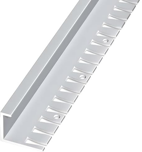 Raouoae Perfil De Terminación Flexible Para Riel De Baldosas De Pared, 135cm, 2 Piezas, Borde Limpio Para Acabados De Azulejos Y Revestimiento De Escaleras, Perfil De Esquina De Cerámica(Silber,H:12.5