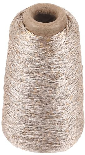 Tofficu 100g Baumwollgarn Zum Häkeln Und Stricken Mit Glitzer Garnknäuel Goldfarben Geeignet Für Mützen Schals Decken Und Bastelarbeiten