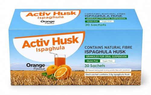 Activ Husk Ispaghula Husk Orange Drink Sachets | Contains Natural Fibre | Pack of 30