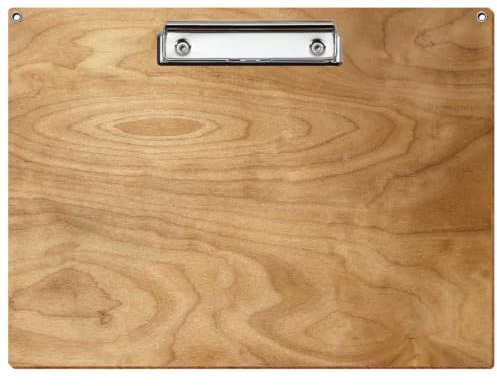 Bütic Holz Klemmbrett Standardform Birke rustikal für DIN A3 A4 A5 A6 mit 2 Ösen aus 3mm starkem Birkensperrholz mit Klarlack versiegelt