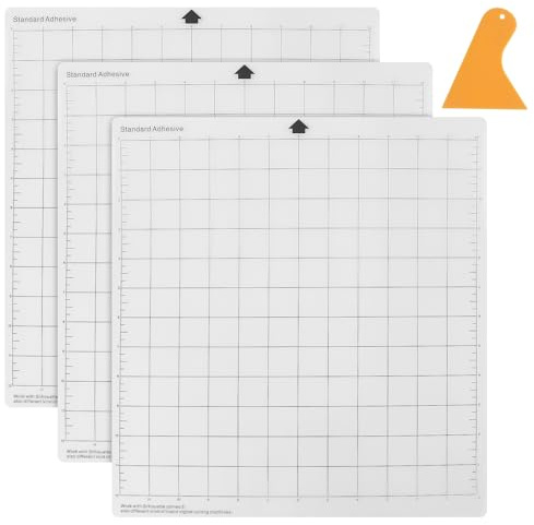 3 Pezzi Set Tappetini taglio 4/3/2/1, 12 x 12 pollici Tappetino Taglio Flessibile Ricambio Trasparente,Set Accessori in Vinile,Antiscivolo Quilting
