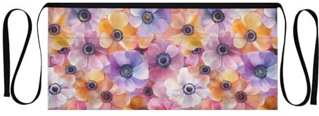 WDdZzyy Schürze für Kellnerin, 3 Taschen, Servierschürze für Kellnerin, Alpenveilchen, Persikum, Schönheit, Blume, Taille, Schürze, 30,5 cm, kleine Servierschürze, wasserdicht, Alpenveilchen Persicum