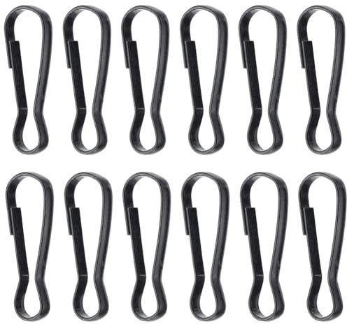 SOFPLATE 1 caja de 50 ganchos de Resorte de Metal Negros, Ganchos de Clip A Presión para Cordón de 1.24 pulgadas, Cierre de Empuje de Hierro con Forma de Calabaza, Hebilla para Colgar, Accesorios para