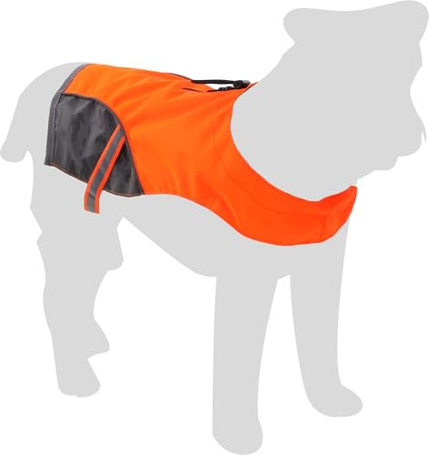 Flamingo Gilet de sécurité Fizz Orange/Gris - Taille L | A : 41cm, B : 30-50cm - réfléchissant, sûr & Facile à Mettre et à enlever - Idéal pour Beagle, Cocker Spaniel, Border Terrier et Shih Tzu