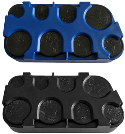 RELKLYU 2-Teilige Münzplastik-Aufbewahrungsbox, Münzspeicherwerkzeug, Münzhändler, Geeignet Für Geschäfte, Häuser, Büros.
