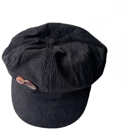 Alafime manchester Newsboy hattar för kvinnor Cutecore Y2K keps Preppy Cabbie målare knapp hatt basker keps höst tillbehör, Svart, one size