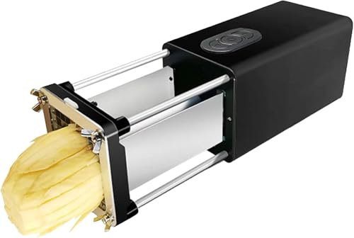 Annuod Electric Potato Cutting Machine, Automatic French Fry Cutter, Multi-Functional Vegetable Chopper with Alloy Blades, Large Capacity for Potatoes Cucumbers Carrots(Black)
