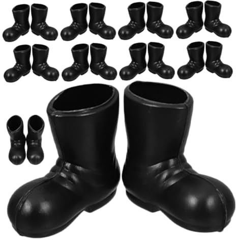 SUPVOX 20pcs Miniature Santa Claus Boots Cute Christmas Ornaments for Dollhouse Mini Gnome Shoes Model Festive Table Centerpiece for DIY Projects and Holiday Decorations