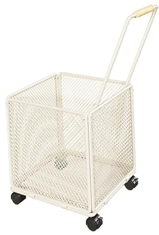 Oshhni Chariot de Courses pivotant à 360°, Organiseur Multifonction, Chariot Utilitaire, Panier de Rangement à roulettes pour Le Linge, Blanc
