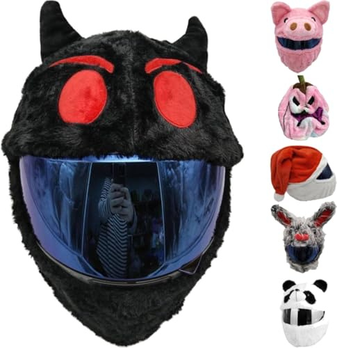 Divertente copertura per casco da moto, protezione per casco in peluche a forma di zucca di Halloween, copertura per casco da moto, decorativa in peluche, per passeggiate divertenti e regali