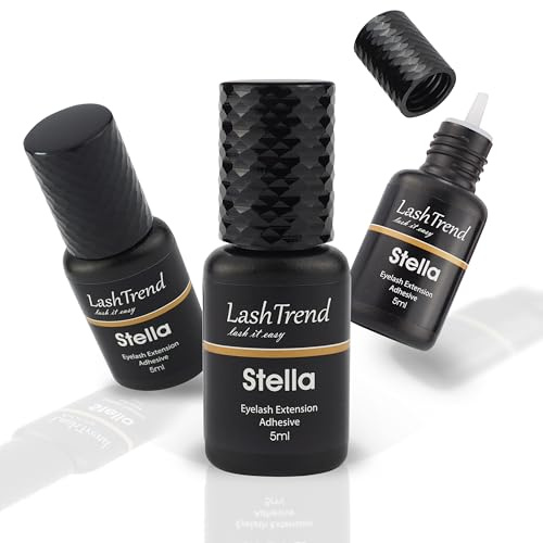 Wimpernkleber LashTrend - Stella 5 ml (schwarz), Trocknungszeit: 0,5 Sekunde, Bindungsstärke: 7 bis 9 Wochen | Extension Glue | Wimpernverlängerung