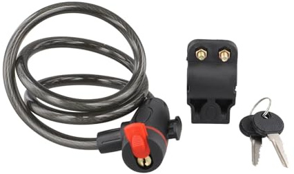 Violiica Candado de cable de alambre de acero para bicicleta, bicicleta eléctrica, motocicleta, 850 mm de longitud con 2 llaves, candado de cadena de seguridad portátil