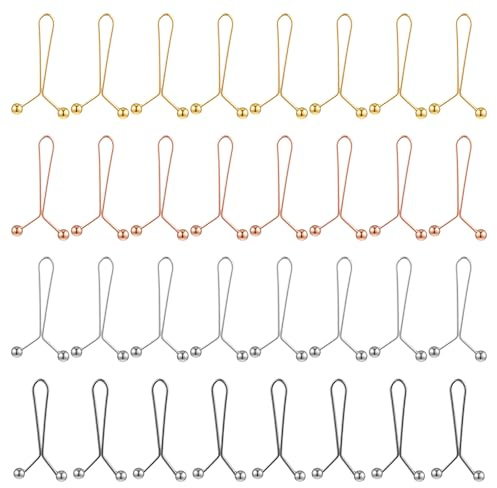TIESOME 32Pcs Pant Waist Tightener Metal Clips for Loose Jeans, Adjustable Waist Buckle Reusable Waist Clip for Pants No-Sew Pants Button Pin for Loose Pant and Skirts
